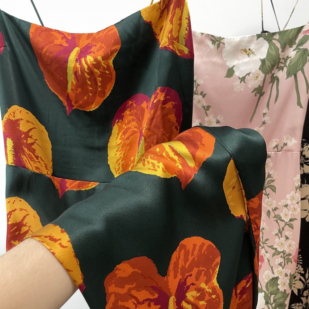 Reformation Frankie Silk Dress | Autumn Leaves  🕸Silk🕸 🎉🎀 NEW - Picture 5 of 14